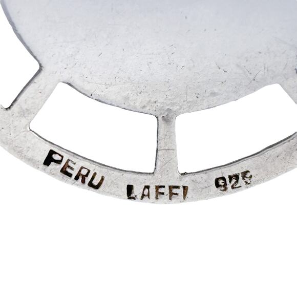 Vintage Peru Laffi Green Slag Glass Figure Pendant - Picture 5 of 7